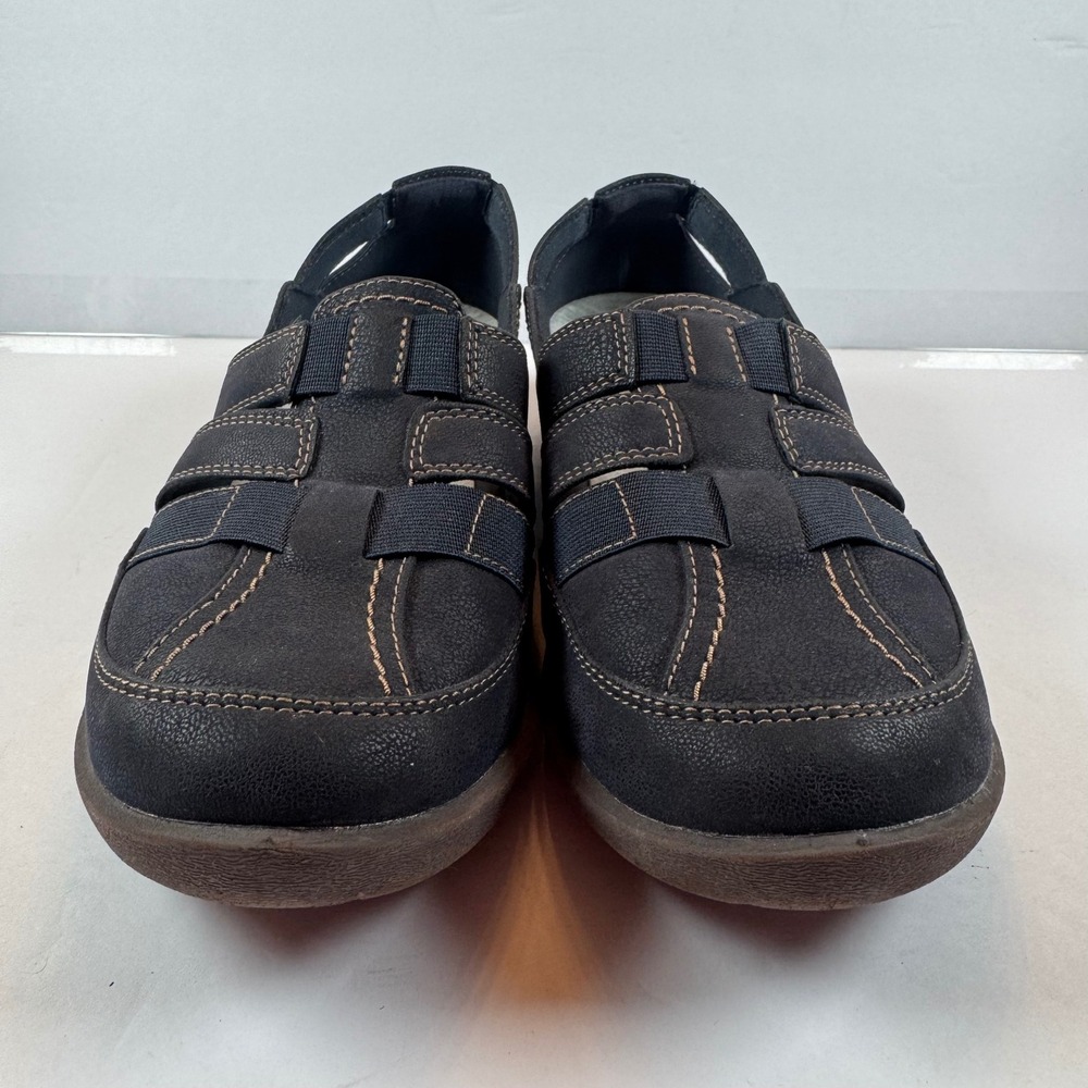 Clarks Cloudsteppers Navy Blue Slip On Loafers Womens 8.5 M Cushion Soft 23535 - Picture 2 of 9